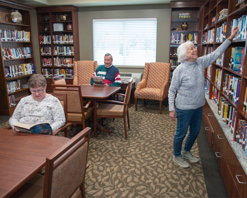 residents in library